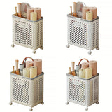 Folding Laundry Basket with Wheel Large Capacity Removable Dirty Clothes Storage - Beige-M