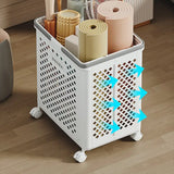 Folding Laundry Basket with Wheel Large Capacity Removable Dirty Clothes Storage - Beige-M - 45-Degree Angle
