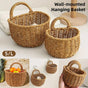 Imitation Rattan Woven Storage Basket Shelf Organizer Wash Rack for Home Decor - Small