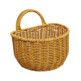 Imitation Rattan Woven Storage Basket Shelf Organizer Wash Rack for Home Decor - Small - Rear View