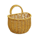 Imitation Rattan Woven Storage Basket Shelf Organizer Wash Rack for Home Decor - Small - Close-Up Angle