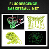 Glow in the Dark Basketball Net Fluorescent Green Luminous Hoop Net 12 Loops - Low Angle