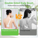 Back Bath Brush with Soft Bristles Curved Handle for Convenient Shower Scrubbing