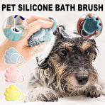 Silicone Bathing Brush Multifunctional Pet Hair Washing Brush Massage Scrubber - Pink