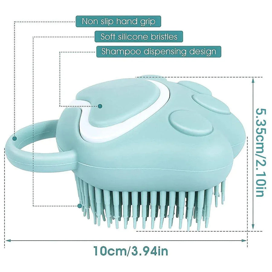 Silicone Bathing Brush Multifunctional Pet Hair Washing Brush Massage Scrubber - Pink