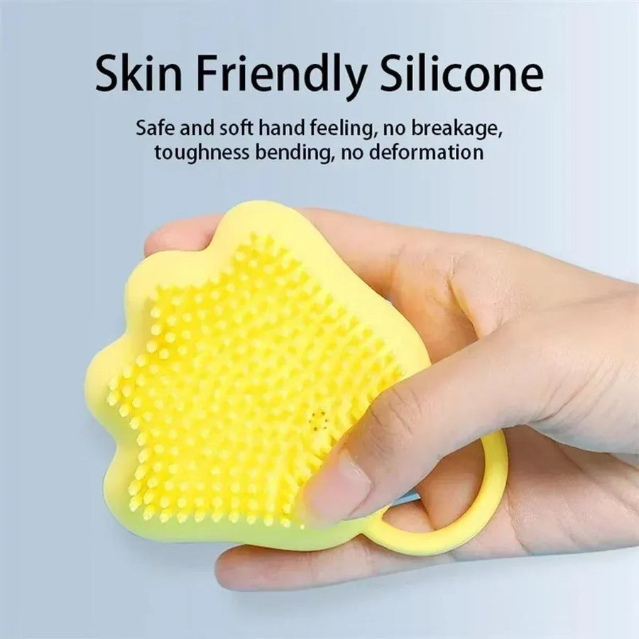 Silicone Bathing Brush Multifunctional Pet Hair Washing Brush Massage Scrubber - Pink