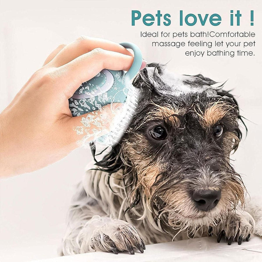 Silicone Bathing Brush Multifunctional Pet Hair Washing Brush Massage Scrubber - Pink