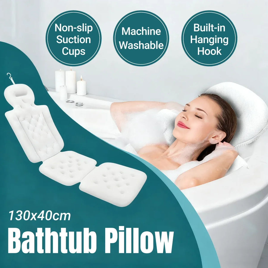 Bathtub Non Slip Comfort Pillow Soft Waterproof for Bathroom Spa
