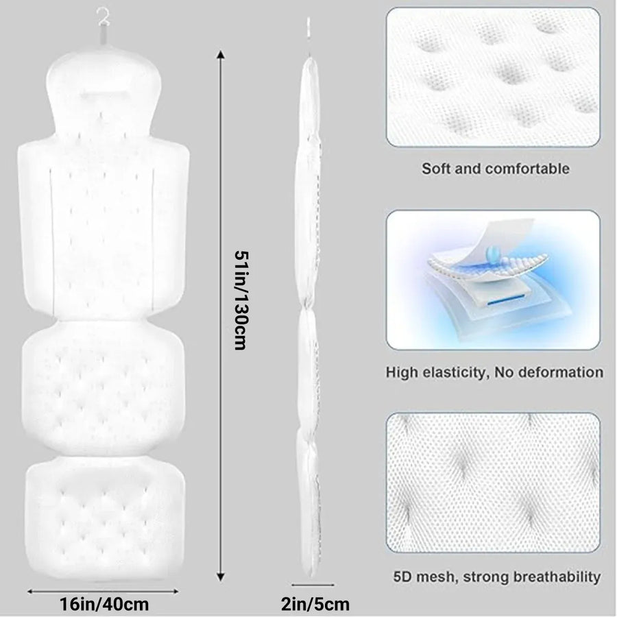 Bathtub Non Slip Comfort Pillow Soft Waterproof for Bathroom Spa