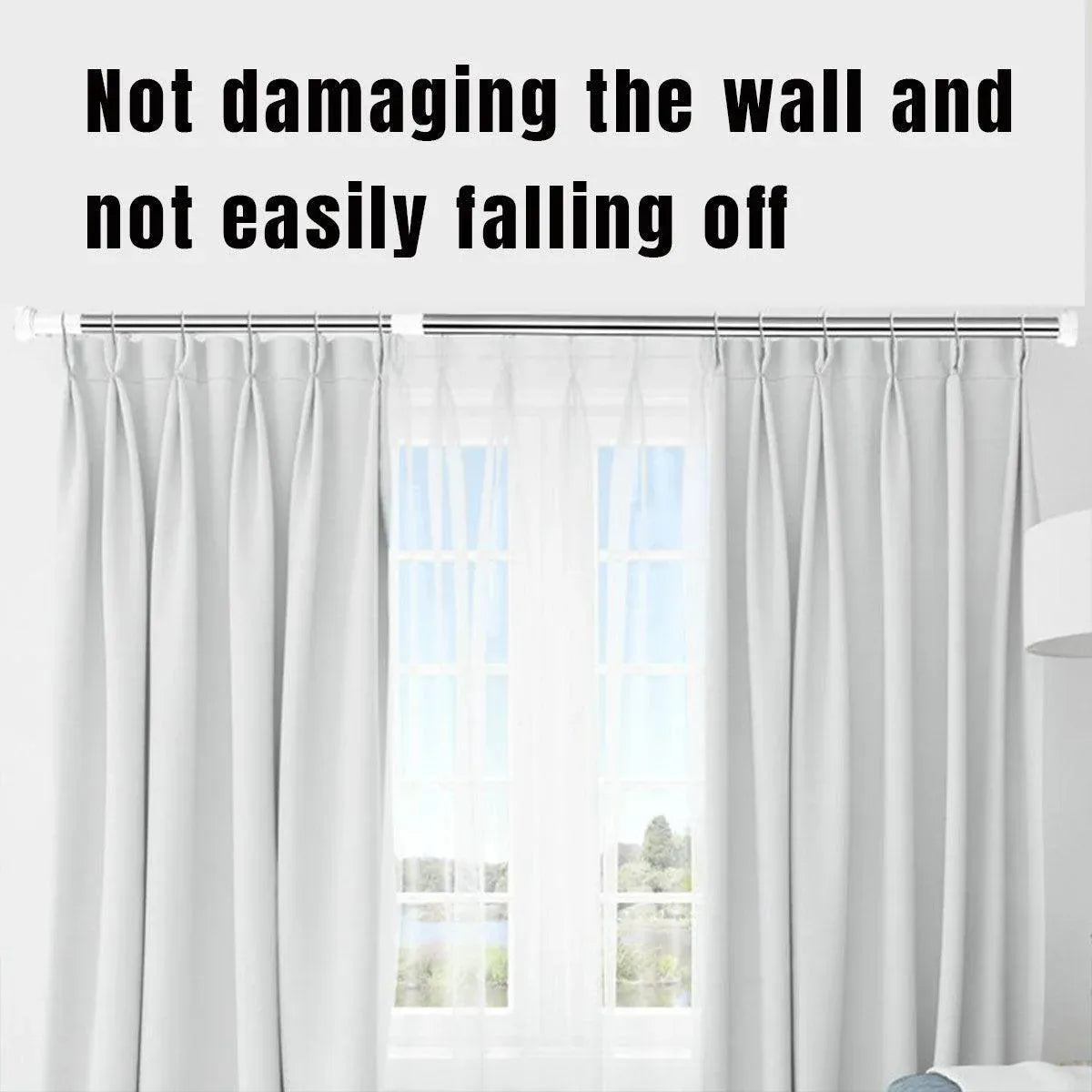 Adjustable Shower Curtain Tension Rod Extendable Closet Pole Rack for Bathroom