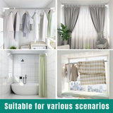 Adjustable Shower Curtain Tension Rod Extendable Closet Pole Rack for Bathroom - Low Angle
