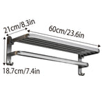 Grey Aluminum Towel Rack Punch-Free Bathroom Storage Towel Holder Home Organizer