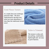 Coral Velvet Towel Set Bath Towels Soft Absorbent Quick Dry Face Hand Cloth Home - Blue - Extra Image