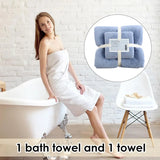 Coral Velvet Towel Set Bath Towels Soft Absorbent Quick Dry Face Hand Cloth Home - Blue - Extra Image