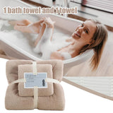 Coral Velvet Towel Set Bath Towels Soft Absorbent Quick Dry Face Hand Cloth Home - Blue - Extra Image