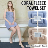 Coral Velvet Towel Set Bath Towels Soft Absorbent Quick Dry Face Hand Cloth Home - Blue - Extra Image