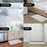 Anti Slip Shower Mat Loofah Surface Bath Rug 70x40cm White PVC Bathroom Carpet - Side View