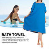 Adult Changing Robe Towel Bath Hooded Quick Dry Beach Towel Poncho Bathrobe - Grey - Top-Down View