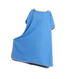 Adult Changing Robe Towel Bath Hooded Quick Dry Beach Towel Poncho Bathrobe - Grey - Close-Up Angle