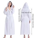 Hotel Bathrobe Waffle Hooded Robe Soft Absorbent for Men and Women Unisex Towels - Side View