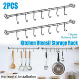 2PCS 304 Stainless Steel Bathroom Towel Hook Wall Mounted Clothes Kitchen Hanger