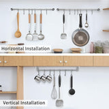 2PCS 304 Stainless Steel Bathroom Towel Hook Wall Mounted Clothes Kitchen Hanger