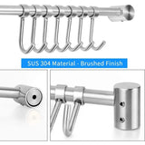 2PCS 304 Stainless Steel Bathroom Towel Hook Wall Mounted Clothes Kitchen Hanger - Close-Up Angle