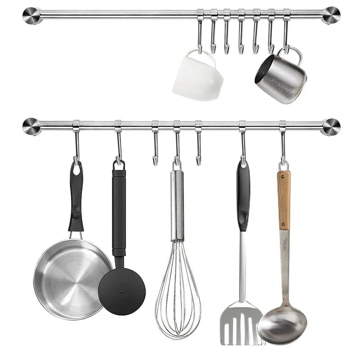 2PCS 304 Stainless Steel Bathroom Towel Hook Wall Mounted Clothes Kitchen Hanger