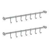 2PCS 304 Stainless Steel Bathroom Towel Hook Wall Mounted Clothes Kitchen Hanger - Front View