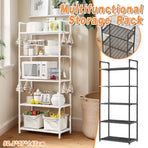 5Tiers Pot Storage Rack Pan Stand Saucepan Holder Cookware Organizer for Kitchen - Black