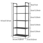 5Tiers Pot Storage Rack Pan Stand Saucepan Holder Cookware Organizer for Kitchen - White