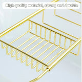 Bathtub Rack Bathroom Storage Shelf Telescopic Adjustable Organiser Tray Home - Silver - 45-Degree Angle