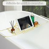 Bathtub Rack Bathroom Storage Shelf Telescopic Adjustable Organiser Tray Home - Silver - Extra Image