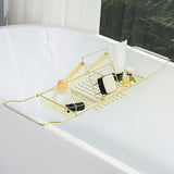 Bathtub Rack Bathroom Storage Shelf Telescopic Adjustable Organiser Tray Home - Silver - Extra Image