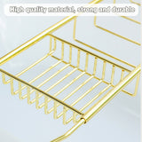 Bathtub Rack Bathroom Storage Shelf Telescopic Adjustable Organiser Tray Home - Silver - Front View