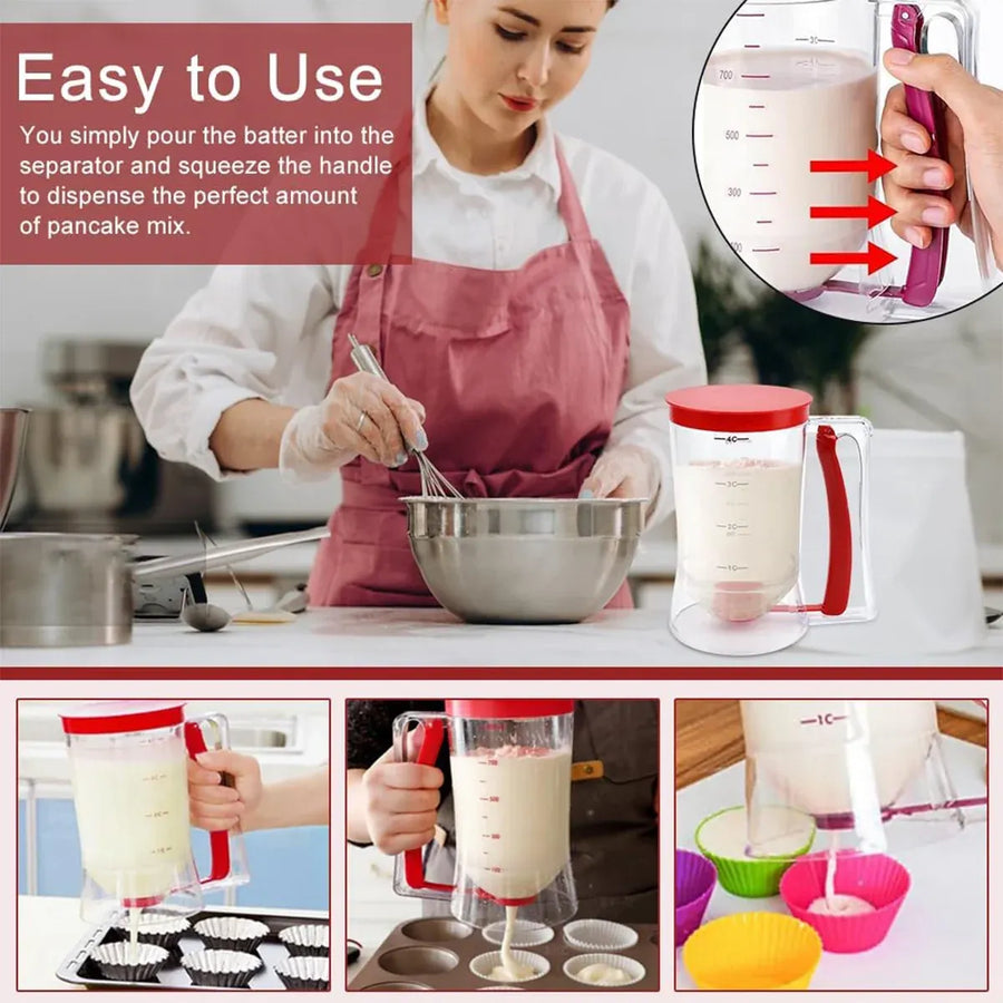 Batter Dispenser Measuring Cup Funnel Cake Cupcake Pancake Baking Tool - Purple