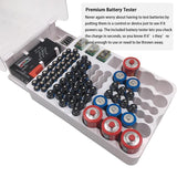 93 Slot Battery Storage Organizer Holder with Tester-Battery Caddy Rack Case Box - 45-Degree Angle