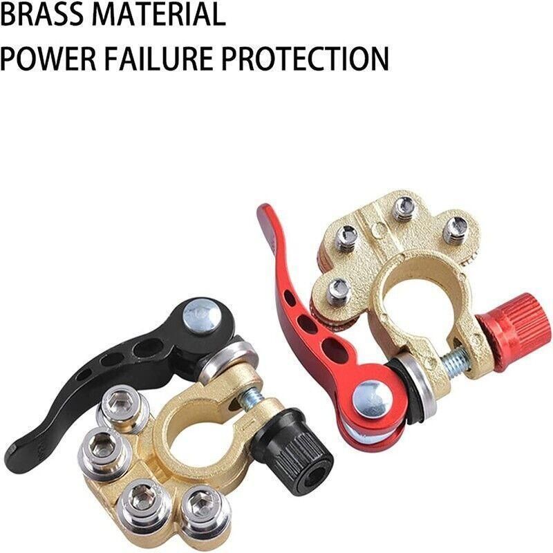 Heavy Duty Car Battery Terminal Clamp 2PCS Quick Release Brass Connector