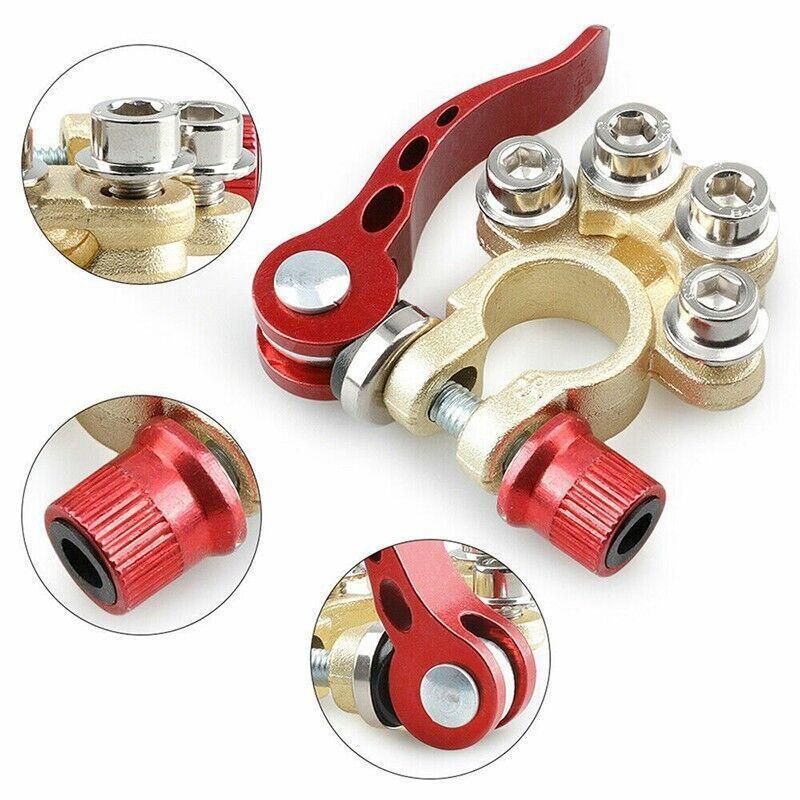 Heavy Duty Car Battery Terminal Clamp 2PCS Quick Release Brass Connector