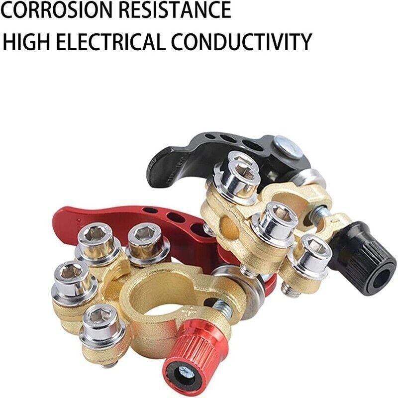 Heavy Duty Car Battery Terminal Clamp 2PCS Quick Release Brass Connector