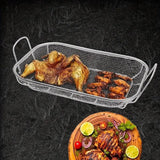 Stainless Steel Square Barbecue Basket Multifunctional Tray Grilling Vegetables - 45-Degree Angle