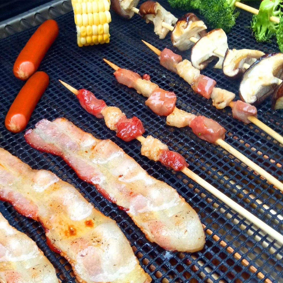 3/6/10PCS Non-Stick BBQ Grill Mat Mesh Liner Cooking Barbecue Sheet Baking Pad - 42X36cm-3PCS