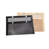 24x14CM BBQ Grilling Mesh Reusable Bag Outdoor Camping Barbecue Grill Mats Cooking Pads - Black - Front View
