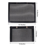 24x14CM BBQ Grilling Mesh Reusable Bag Outdoor Camping Barbecue Grill Mats Cooking Pads - Black