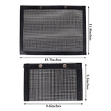 24x14CM BBQ Grilling Mesh Reusable Bag Outdoor Camping Barbecue Grill Mats Cooking Pads - Black - Side View