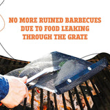 24x14CM BBQ Grilling Mesh Reusable Bag Outdoor Camping Barbecue Grill Mats Cooking Pads - Black
