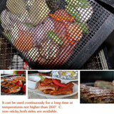 24x14CM BBQ Grilling Mesh Reusable Bag Outdoor Camping Barbecue Grill Mats Cooking Pads - Black