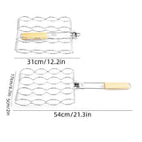 Folding Handle Corn Grill Clip Anti Scald Barbecue Tool for Home Outdoor Cooking - Side View