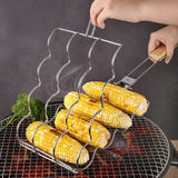 Folding Handle Corn Grill Clip Anti Scald Barbecue Tool for Home Outdoor Cooking - Top-Down View