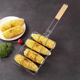 Folding Handle Corn Grill Clip Anti Scald Barbecue Tool for Home Outdoor Cooking - 45-Degree Angle